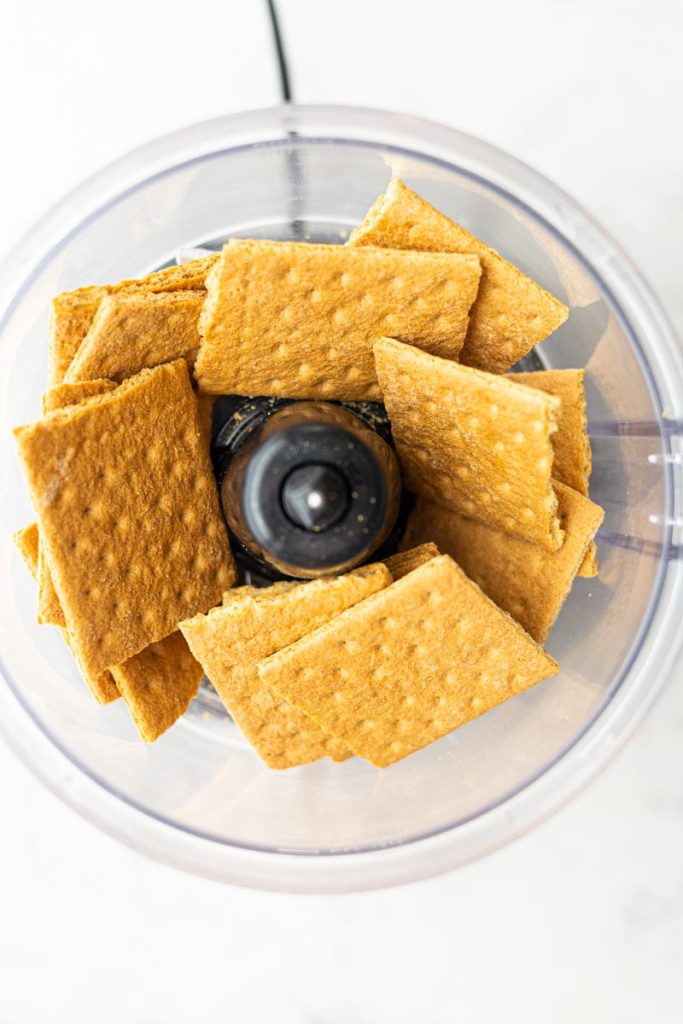 Graham crackers inside a food processor.